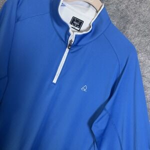 Deolax Pullover Mens 2XL XXL Blue 1/4 Zip Stretch Performance Golf
